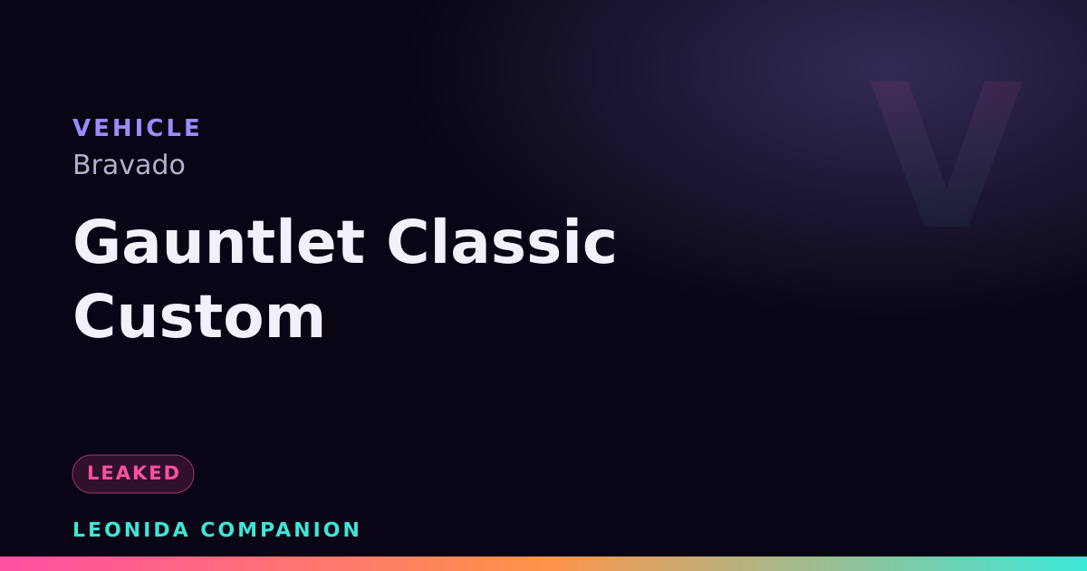Gauntlet Classic Custom — GTA 6 vehicle