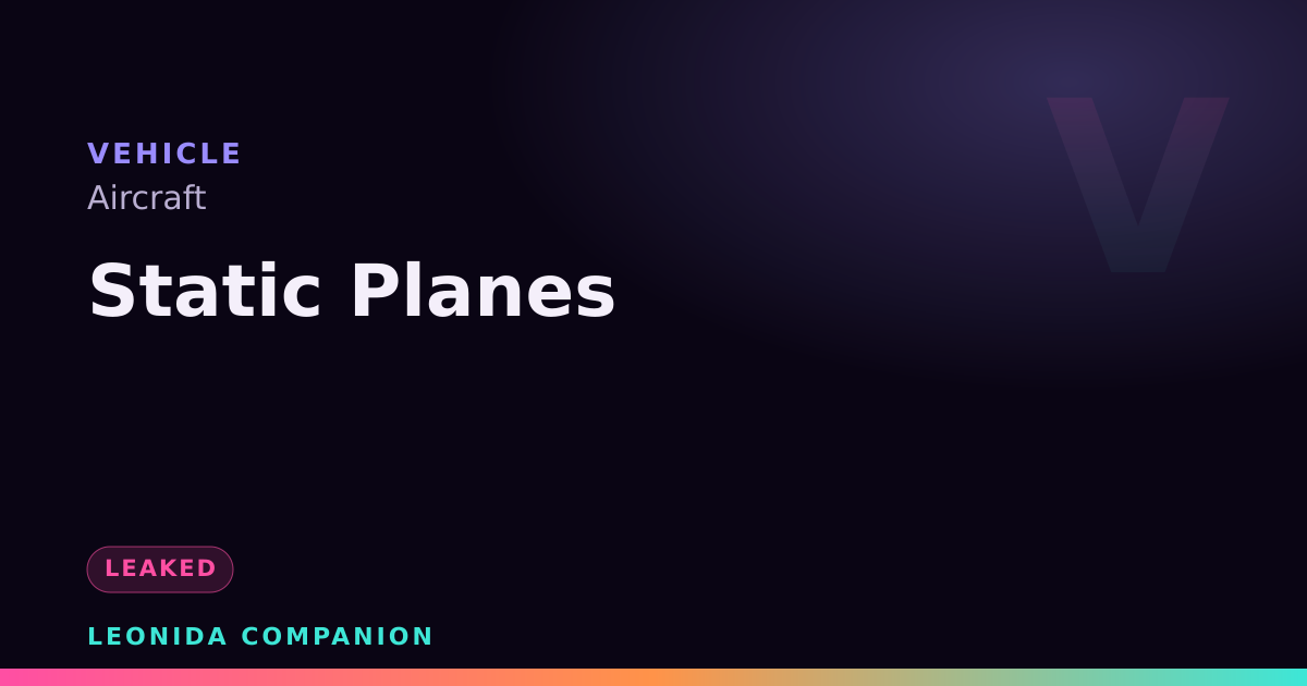 Static Planes — GTA 6 vehicle