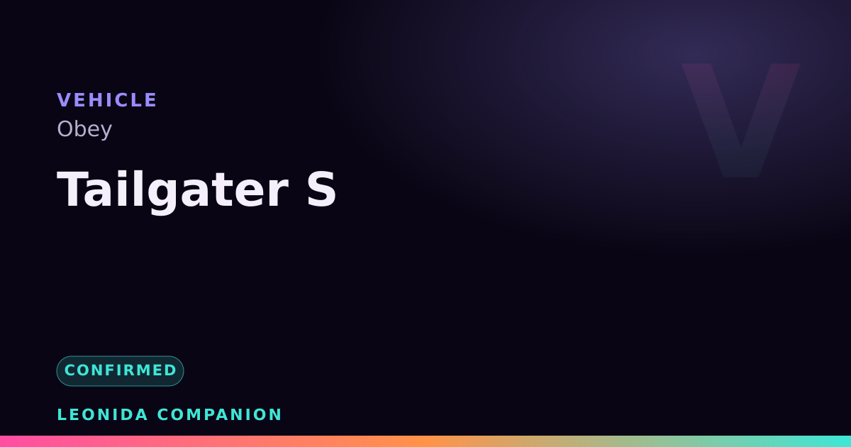 Tailgater S — GTA 6 vehicle